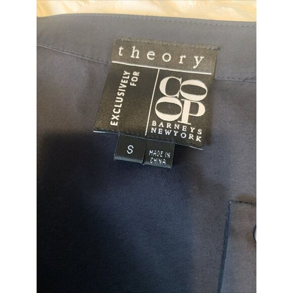 Theory Coop Barney’s Solid Midnight Blue Cap Sleeve Mini Dress Small - Picture 3 of 4